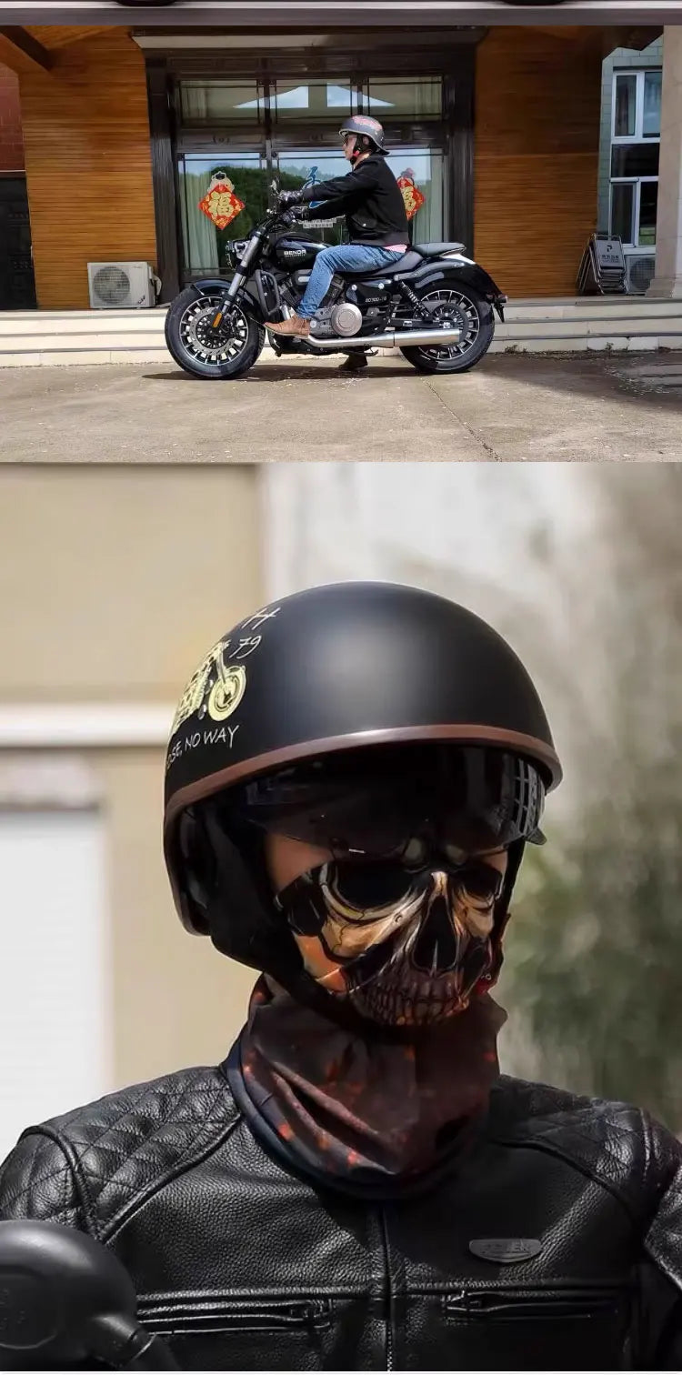 China 3C certification new motorcycle helmet retro personality cock helmet for men and women lightweight breathable half helmet.
