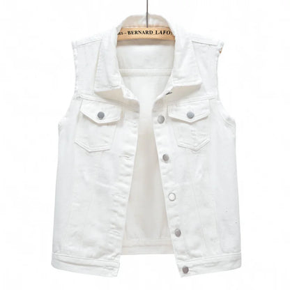 Coats Fashion Clothes Casual Vintage Elegant Sleeveless Denim Vest for Women Jacket Spring Streetwear Women Clothing Autumn