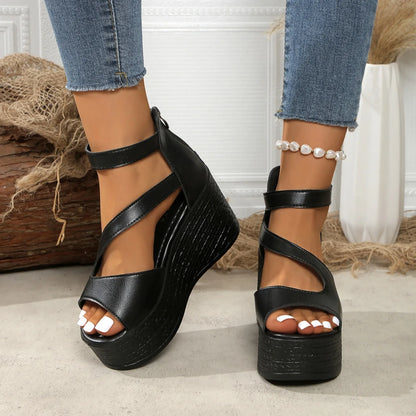 Women Fashion Wedge Sandals Summer Woman Casual Non-slip Peep Toe Designer Shoes Elegant Platform Sandals Sandalias De Mujer