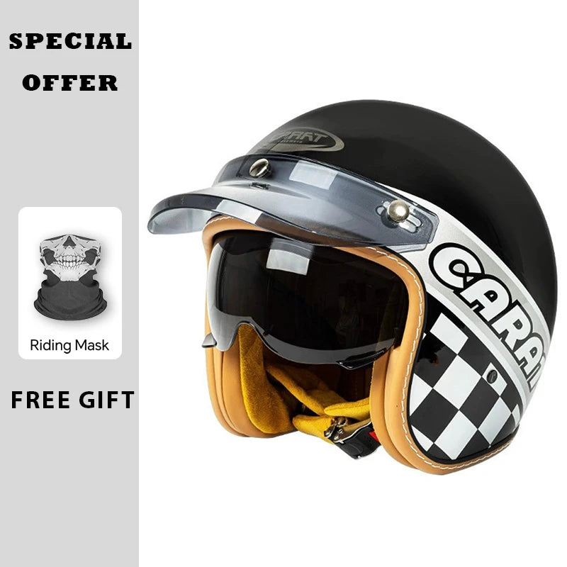 Men Women Open Face Motorcycle Helmets DOT Approved Jet Helmet Capacete De Moto ABS Material Moto Equipments ECE Certified