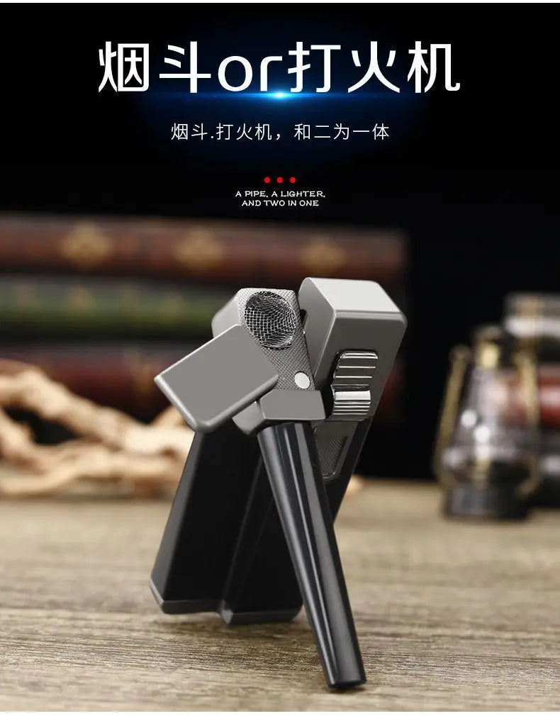 JOBON New Folding Pipe Integrated Inflatable Oblique Flame Lighter Metal Material Men's High-end Gifts