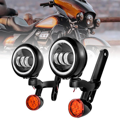 for Harl-ey Auxiliary Lighting Auxiliary Lighting Brackets Fog Light for Ha-rley Cvo Street Glide Flhx 2006-2020 Frame Parts