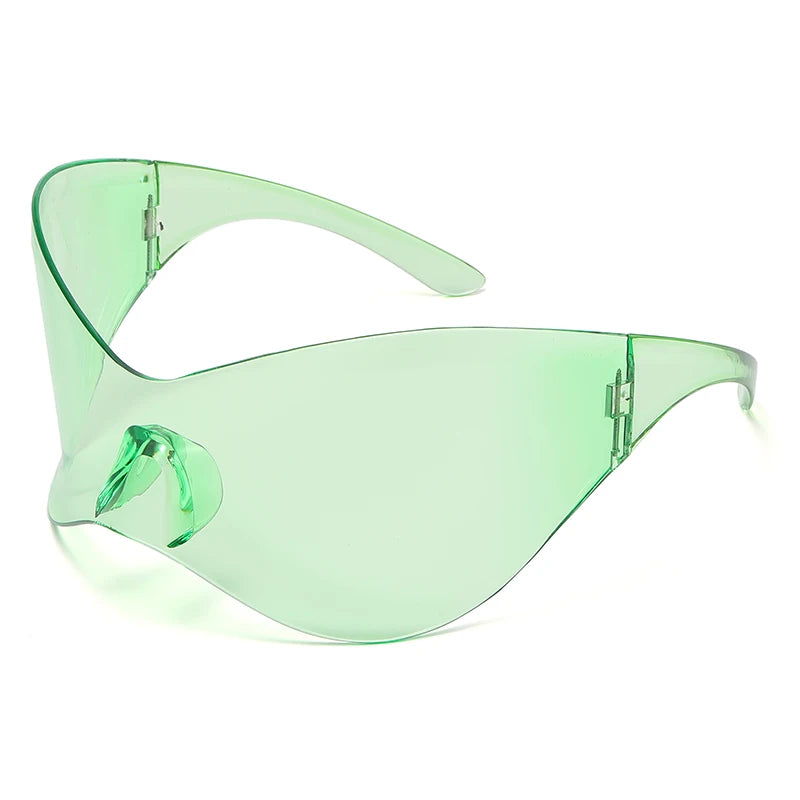 Protective Glasses New Oversized Y2K Punk Rimless Sunglasses Women Men Brand Designer Hip Hop Sport One Piece Sun Glasses Shades