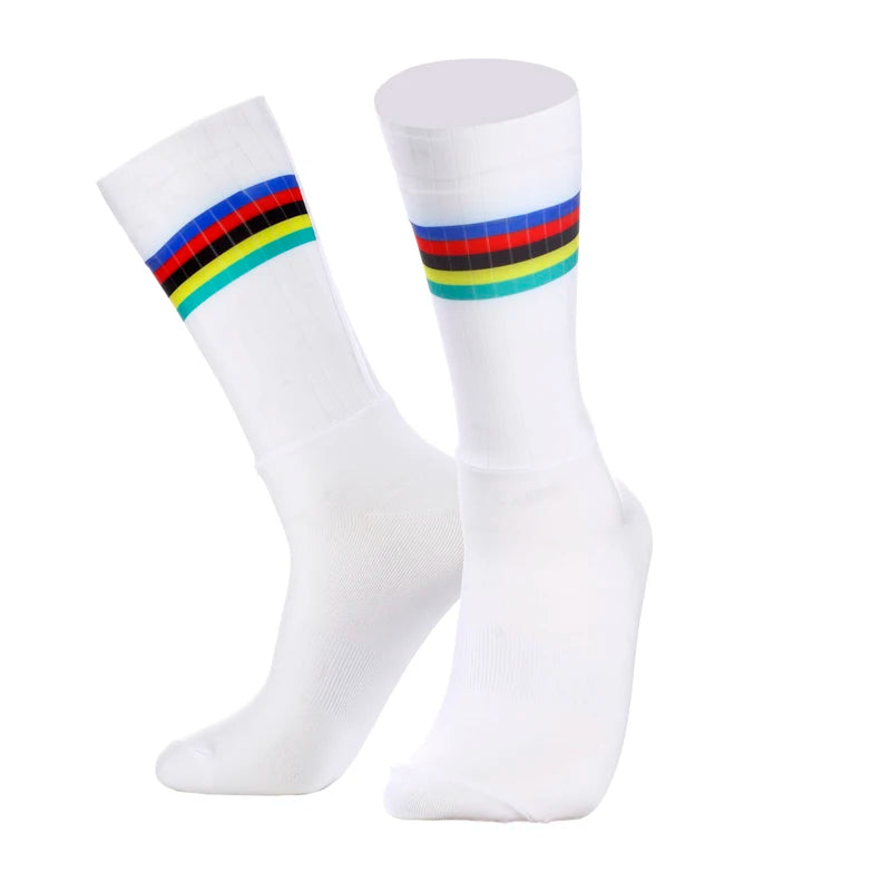 Aero New Team Pro Anti Socks Slip Silicone Cycling Socks Men Bicycle Sport Running Bike Socks Calcetines Ciclismo