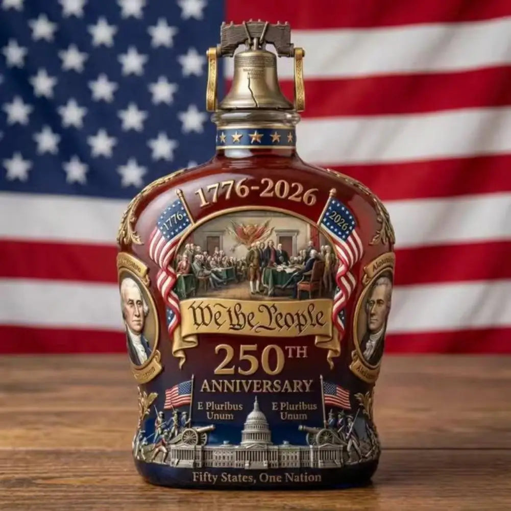 250 Anniversary USA Ornament, 250th Anniversary Commemorative Whiskey Bottle, Drink Party Personal Reserve Patriotic Decoration