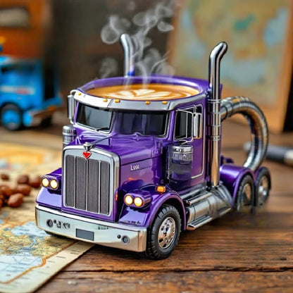 New Creative Truck Design Coffee Mug  1pcs Desktop Home Kitchen Semi Truck Coffee Cup 11 Ounces Semi-Trailer Water Cup Ornament