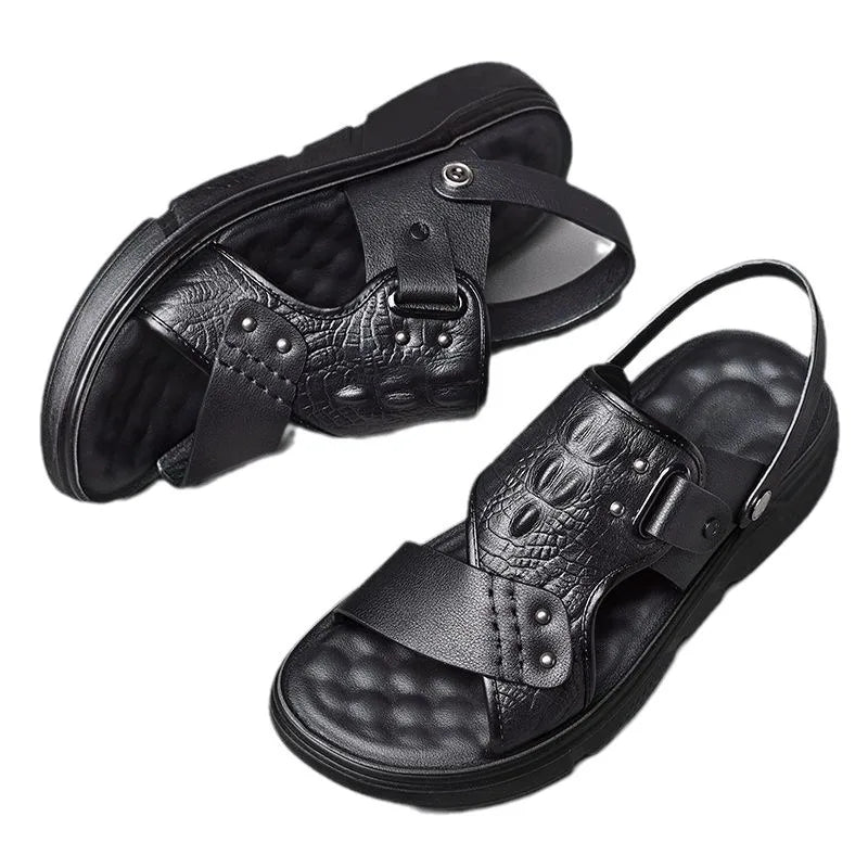 Men's Big Size Sandals Summer Classic Roman Slippers Comfortable Beach Outdoor Walking Shoes  Breathable Casual Slides