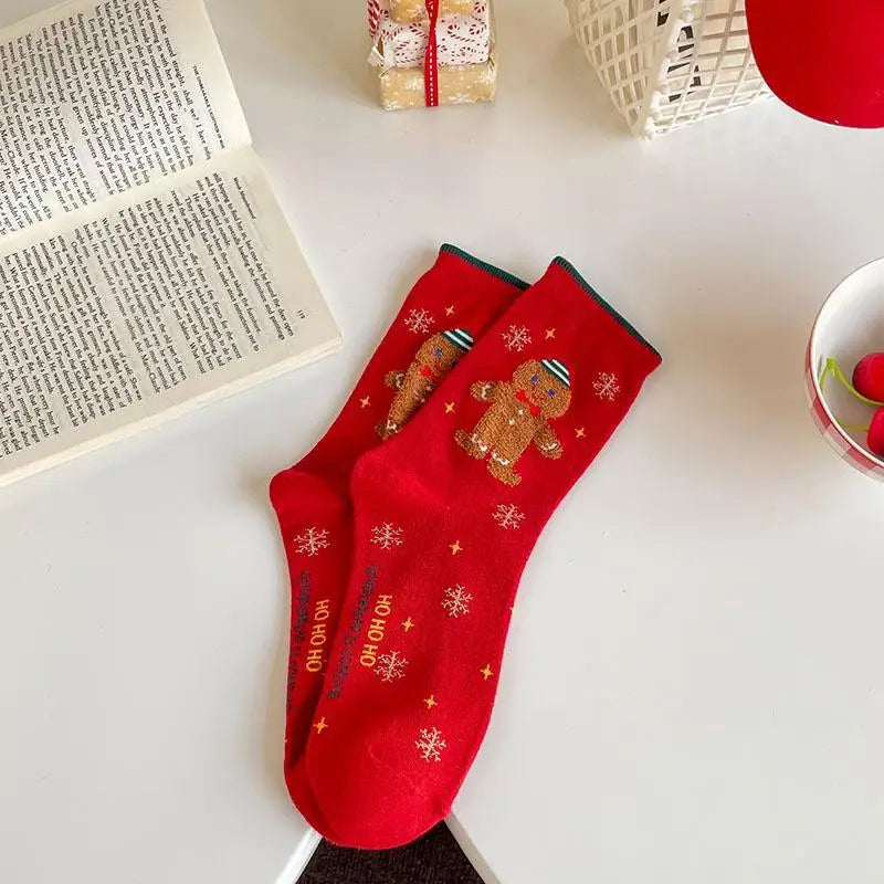 1/4pairs Men Christmas Socks New Year Funny Snowflake Beer Santa Claus Elk Snow Cotton Happy Socks Men Cartoon Women Sokken