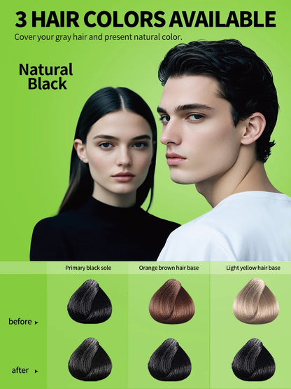 Pure Natural Herbal Black Hair Dye Shampoo for Women&Men 5 In 1 Bubble Plant Hair Color Shampoofor Gray Hair Non-irritating