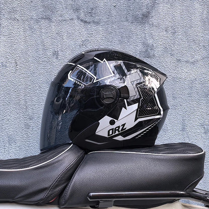 ORZ-705 Latest High Quality Motorcycle Helmet Half Covering Dual Lens Cascos para Motos Male Female Couple Capacetes de Moto