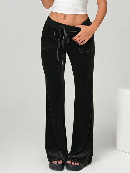 2025 autumn and winter women's micro flared pants slim fit and slimming casual flared pants velvet pants
