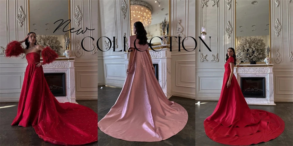 Mila Strapless Mermaid Prom Dresses 2025 Sleeveless Sequins Evening Dresses Elegant Side High Split Customized Party Dresses