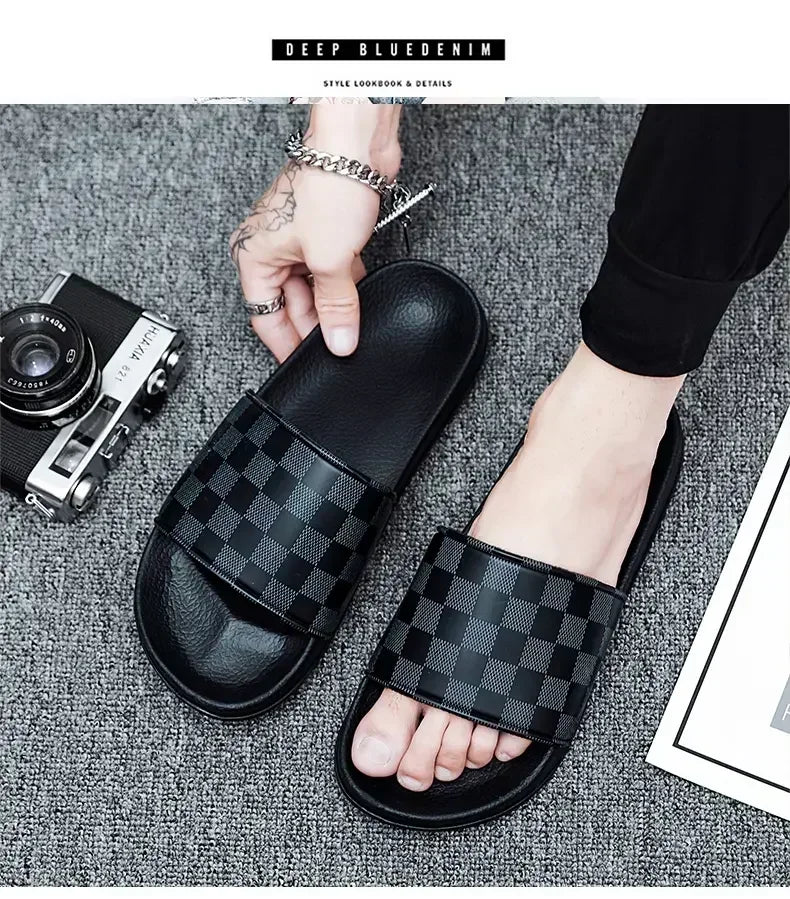 Summer Casual New 2025 Hot Anti-slip Quick-drying Outdoor Slippers, Comfortable Men's Large-sized Flat-heeled Flip-flops