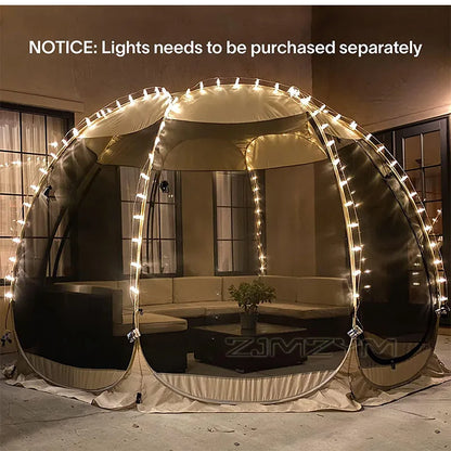 Pop Up Panoramic Mesh Tent Large Full View Mesh Tent for Backyard Patio Camping Picnic Beach Bug Proof High Ventilation