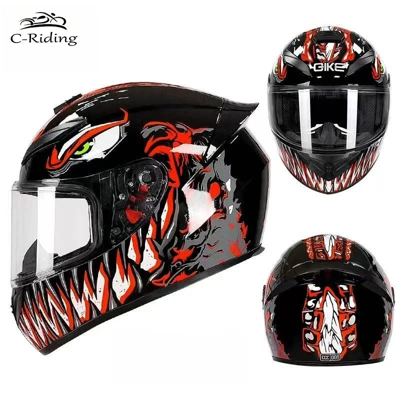 Adult Helmets For Motorcycle Full Face Helmet HD Visors Capacete De Moto Capacetes DOT Approved