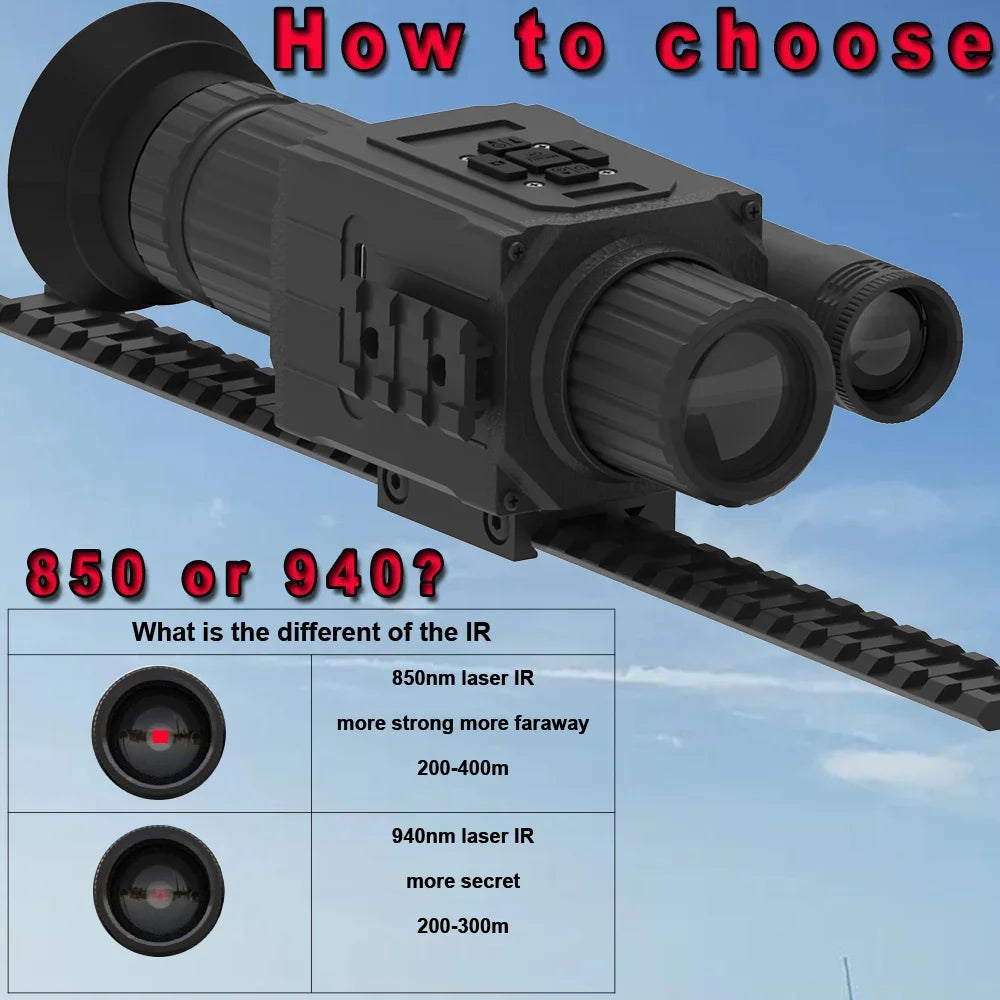 Megaorei NK008 940NM Laser IR Monocular Cross-Border Monocular Infrared Night Vision Telescope with Low Light Level & Battrery