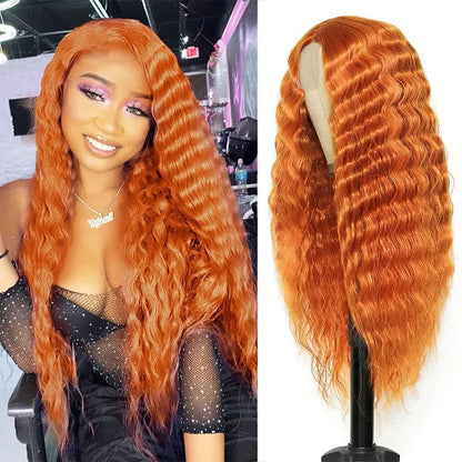 Lace Front Curly Wig Long Loose Deep Wave Synthetic Honey Blonde for Women Hair Replacement Natural Crimps Heat Resistant