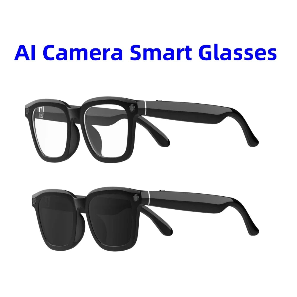 V03 AI Glasses Real Time Translation Multi-Language Chat  Music Call WiFi Upload Pictures Videos Smart Glasses with Camera