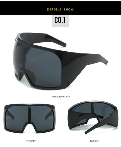 Oversized Sunglasses Men Wrap Anti Wind Personal Large Shades Futuristic Fashion Future Shield Uv400 Cycling Motorcycle