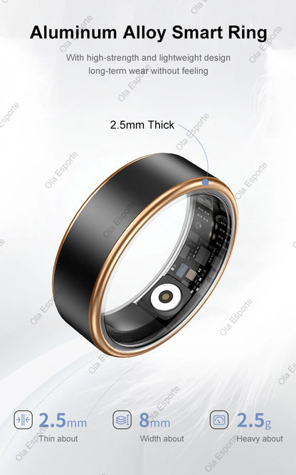 2025 Smart Ring Gesture Control Wireless Bluetooth Heart Rate Blood Pressure Monitor 5ATM Waterproof Health Smartring Men Women