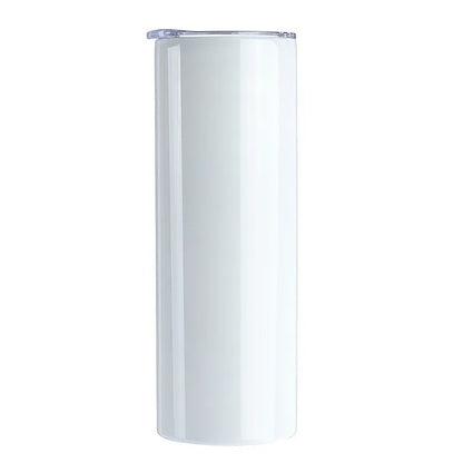 20oz Sublimation Straight Tumbler Stainless Steel Skinny Tumbler with Straw Lid Portable Bottle For Wedding Gift Cup