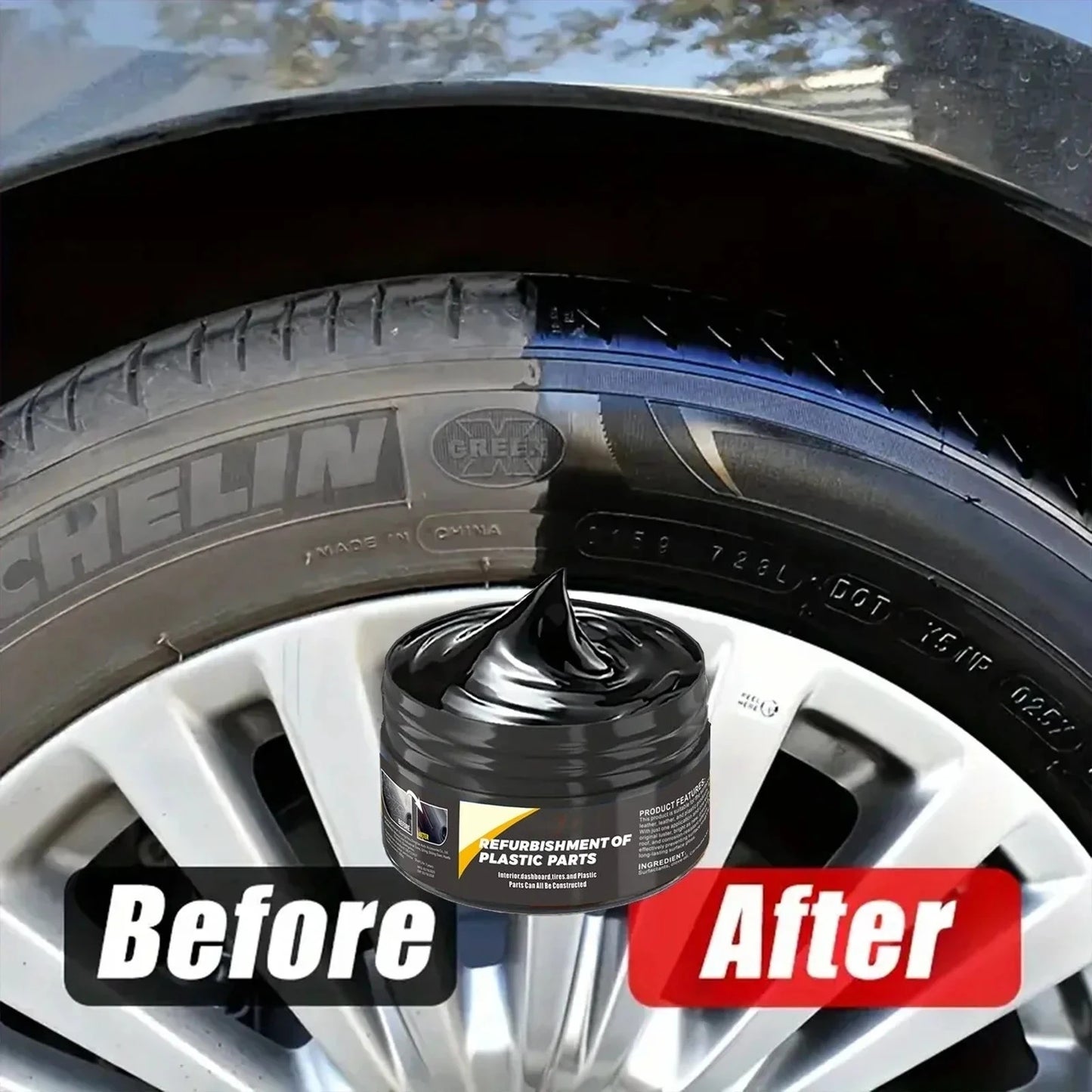 Car interior scratch repair paste, interior and exterior plastic polishing wax for leather, tires, steering wheel.