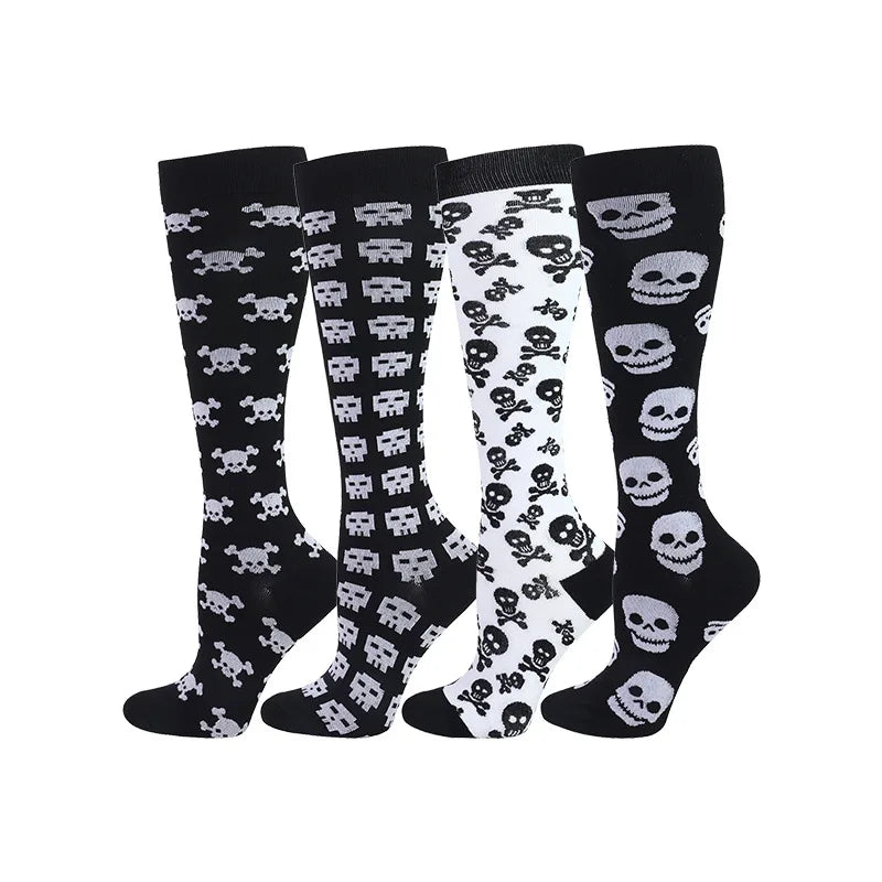 4 Pairs of Compression Socks Men Women Medical Varicose Veins Nursing Socks For Outdoor Running Pregnant Sports Socks