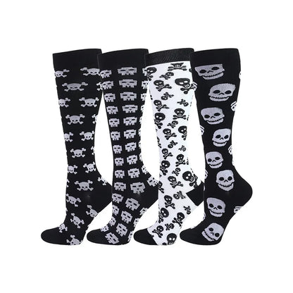 4 Pairs of Compression Socks Men Women Medical Varicose Veins Nursing Socks For Outdoor Running Pregnant Sports Socks