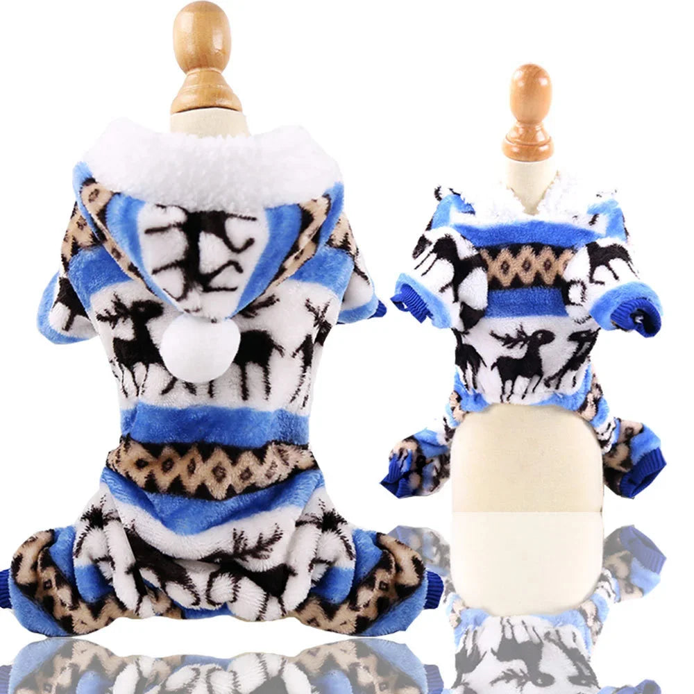 Dog Clothes Christmas Winter Warm Pet Clothes Puppy Jumpsuit Hoodie Coat Doggy Apparel Mascotas Clothes For Dogs Ropa Perro
