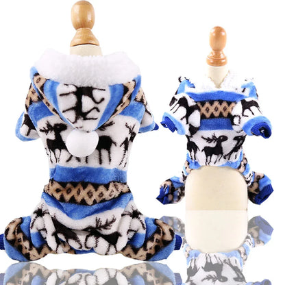 Dog Clothes Christmas Winter Warm Pet Clothes Puppy Jumpsuit Hoodie Coat Doggy Apparel Mascotas Clothes For Dogs Ropa Perro
