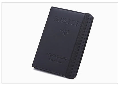 Women Men Travel Passport Holder Cover Case RFID PU Leather Credit ID Card Holder Case Ticket Protective Wallet