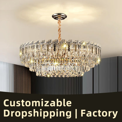 Crystal Hanging Lamps for Living Room Chandelier for Dining Room French Large Nordic Bedroom HQ Ceilling Light Pendant Lamp