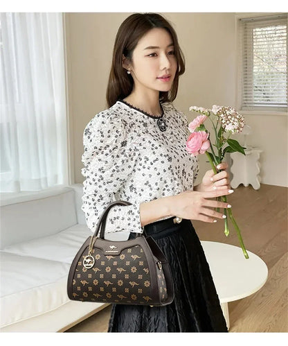 Luxury Handbag Fashion Print Large Capacity Soft Leather Women Shoulder Crossbody Bag Leisure Designer Ladies Purses and Handbag