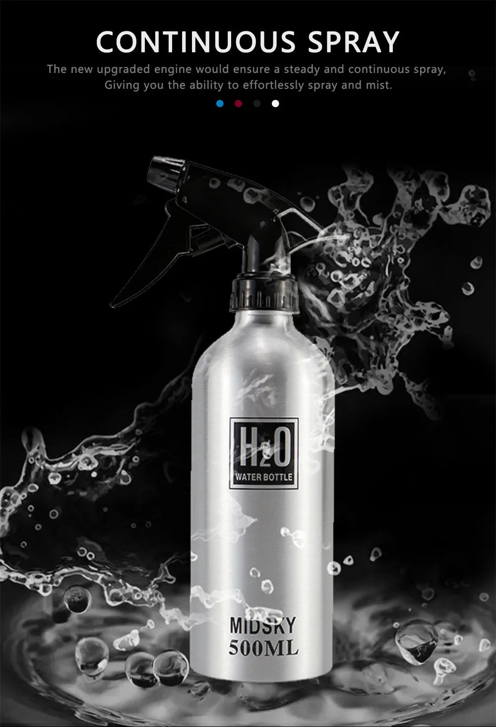 300/500ML Aluminum Spray Bottle Pro Salon Hairdressing High Pressure Refillable Sprayer Barbershop Home Use Tool Accessories