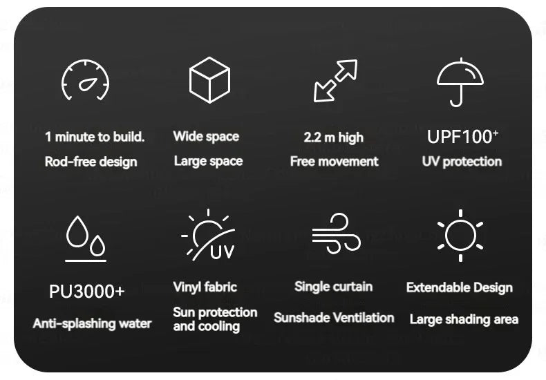 BLACKDOGAutomatic Dome Shelter Tent Self-supporting Quick Open Black Coating Outdoor Camping Canopy Expand Tarp Traveling Family
