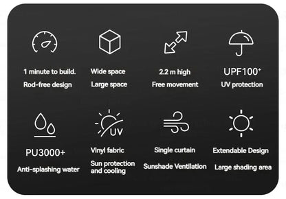 BLACKDOGAutomatic Dome Shelter Tent Self-supporting Quick Open Black Coating Outdoor Camping Canopy Expand Tarp Traveling Family