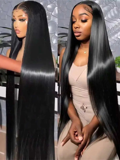 13x4 13x6 HD Lace Frontal 5x5 Closure Wigs | 40 42 Inch Bone Straight Glueless Human Hair Wigs