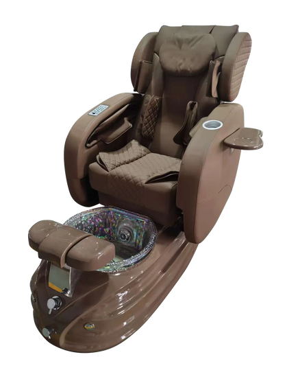 Black Gold Electric Reclining Pedicure Chair for Salon Luxury Pipeless Whirlpool Pedicure Chair No Plumbing for Nail Salon