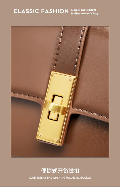 Toptrends Elegant Genuine Leather Underarm Shoulder Bags For Women 2025 Luxury Designer Crossbody Purses Saddle Ladies Handbags