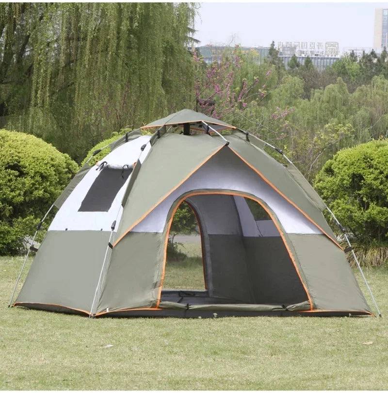 3-4 Person Automatic Camping Tent Quick Open Full-automatic Outdoor Tent Waterproof And UV Resistant Family Travel Beach Tent