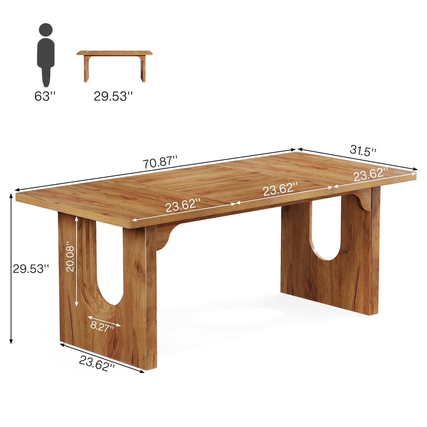 Tribesigns Executive Desk, 70.9" Large Office Computer Desk, Conference Table Meeting Room Table, Workstation Business Furniture
