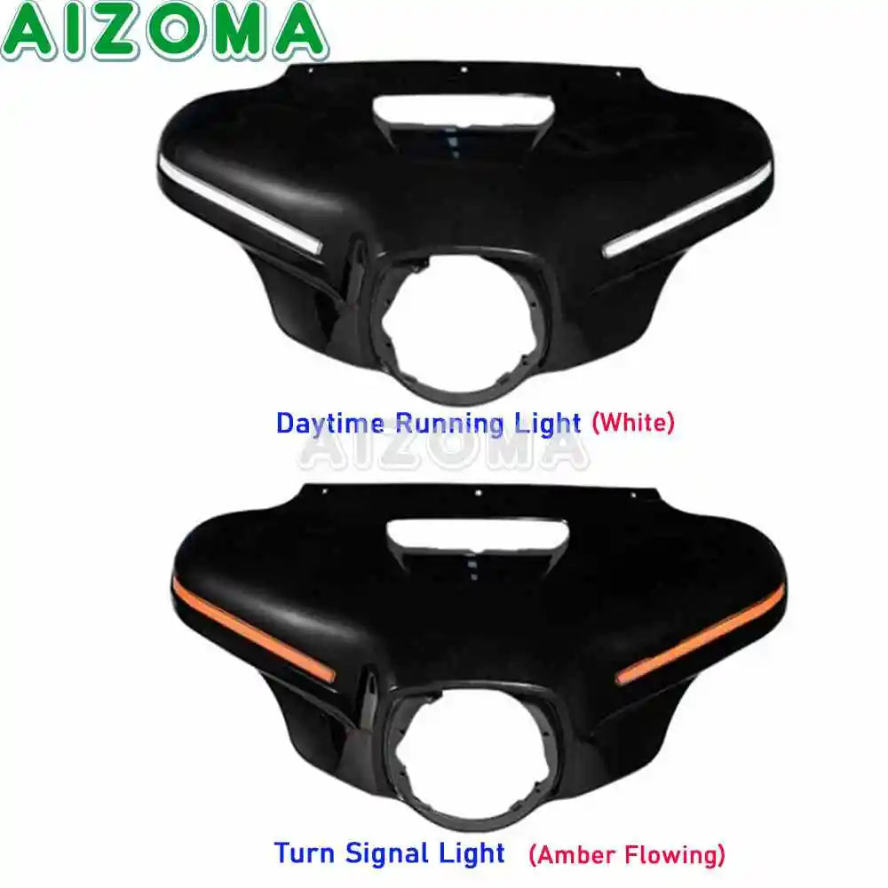 12V Motorcycle Bawting Fairing LED Front Light Mask Cowl Cover For Harley Street Glide CVO SE FLHXSE FLHXST FLHX/I FLHXS 2014-24