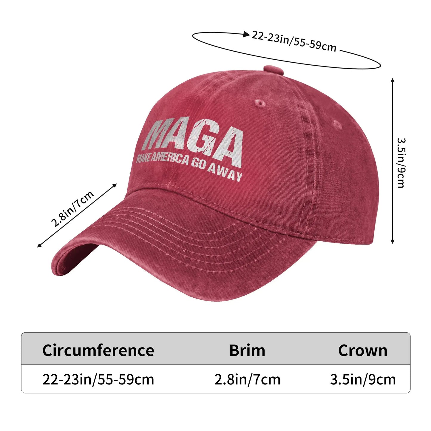MAGA Make America Go Away  Men Women Baseball Caps Greenland Distressed Denim Caps Hat Classic Outdoor Summer Gift Headwear