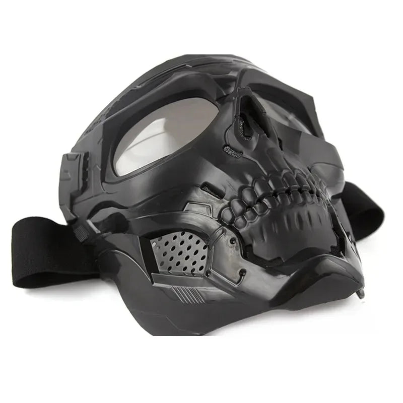 .Skull Mask Motorcycle Mask Bicycle Riding Windproof Full Face Skeleton Protective Mask Colored Goggle Tactical Cycling Bike