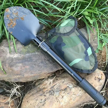 Foldable Portable Truck Mounted Engineer Shovel Camping Tent Outdoor Shovel Self-defense Survival Tool Compass Storage Bag