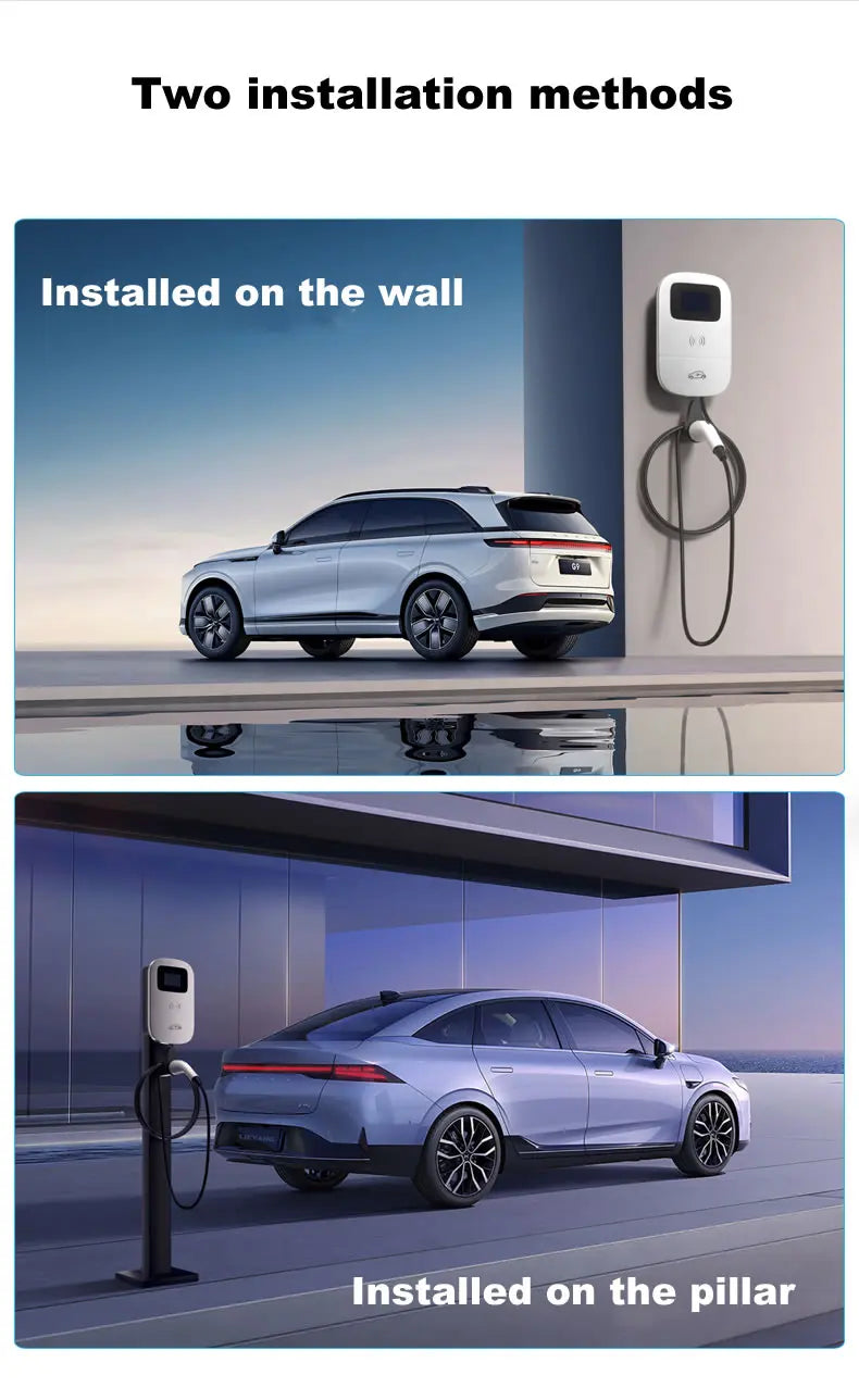 JIGU Type2 Electric Vehicle Charging Station 3 Phase 380V Type 2 EV Charger Charger APP WIFI 22KW Wallbox 5 meters Electric Car