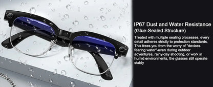 2026 New 4K HD 800W Pixel Dual-Camera Smart Glasses Men 1080P Video Recording AI Chat WIFI Transmission Translation Call Glasses