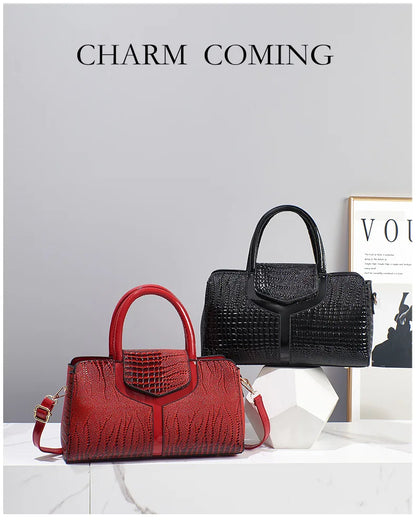 Fashion Crocodile Pattern Women's Handbag Large Capacity Classic Shoulder Bag Casual Crossbody Bag Urban Commuting Tote Bag