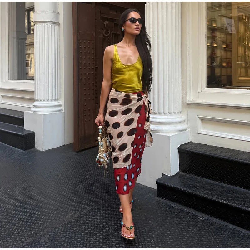 2026 Women Chic Vacation Outfits Fashion Leopard Print Sheer Chiffon Shirt Casual Turn-down Collar Mini Dress & Detachable Scarf
