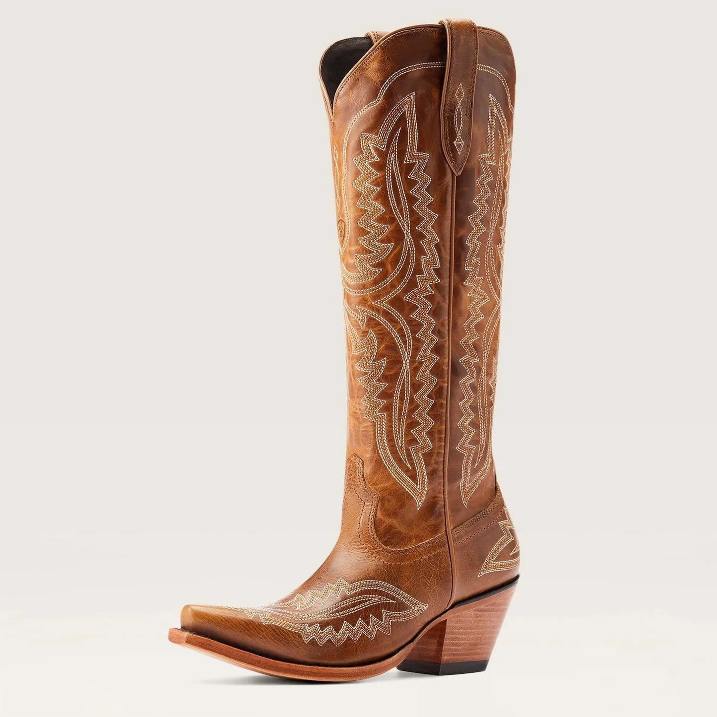 Women Western Cowboy Style Boots Pointed Thick High Heels Knee Length Embroidered Boot Autumn Block Heel Retro Casual Shoes